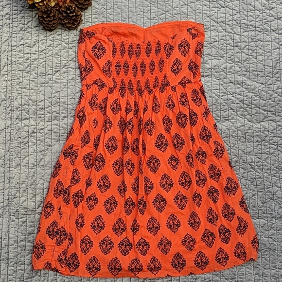 🎃 Old Navy Popping Orange and Navy Dress - Picture 6 of 7